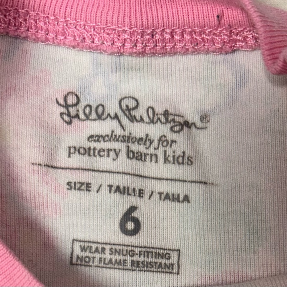 Lily Pulitzer for Pottery Barn kids unicorns in bloom pajamas sz 6 EUC - Picture 4 of 8